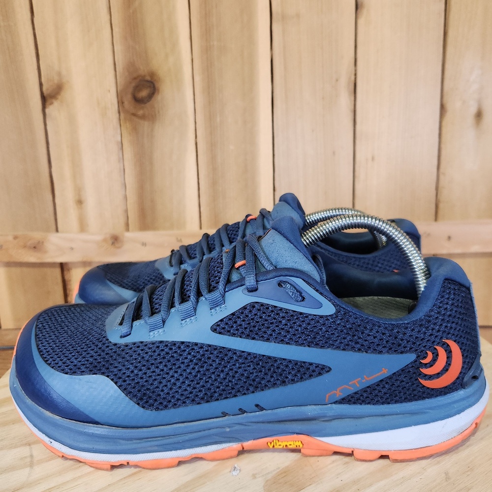 Topo Athletic MT-4 Shoes Mens 10.5 Blue Mesh Trail Running Sneakers Vibram